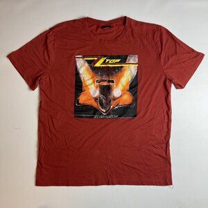 ZZ Top Eliminator T Shirt AdultLARGE Red/Orange